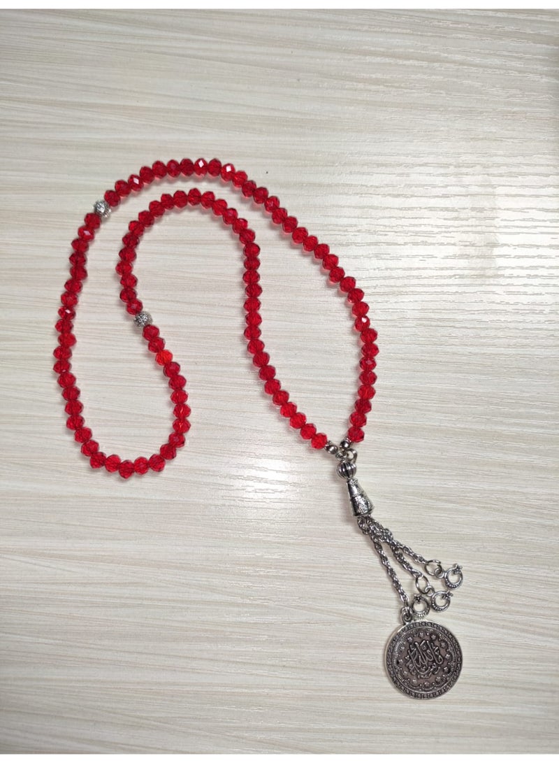 EvancyStore Handmade Crystal Rosary Red - Image 1